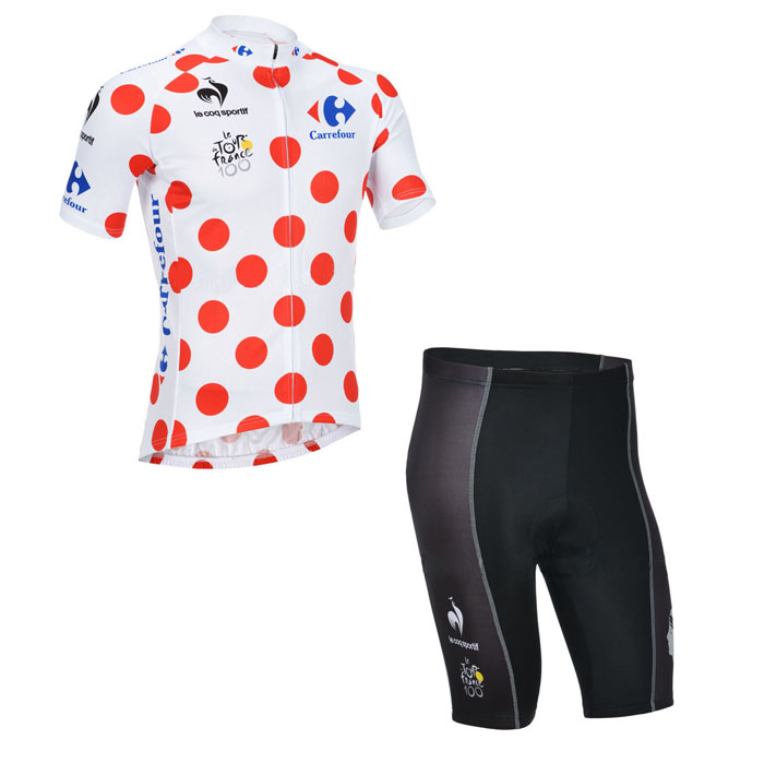 Maillot Tour de France 2013 mangas cortas puntos blanco rojo